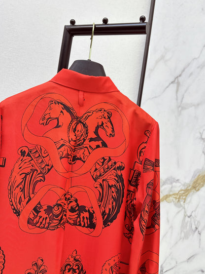Herm NEW print silk shirts