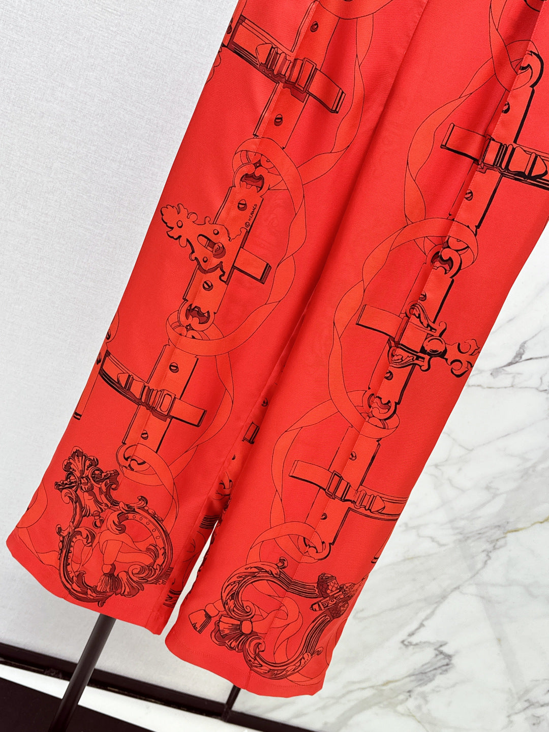 Herm NEW print silk wide-leg pants