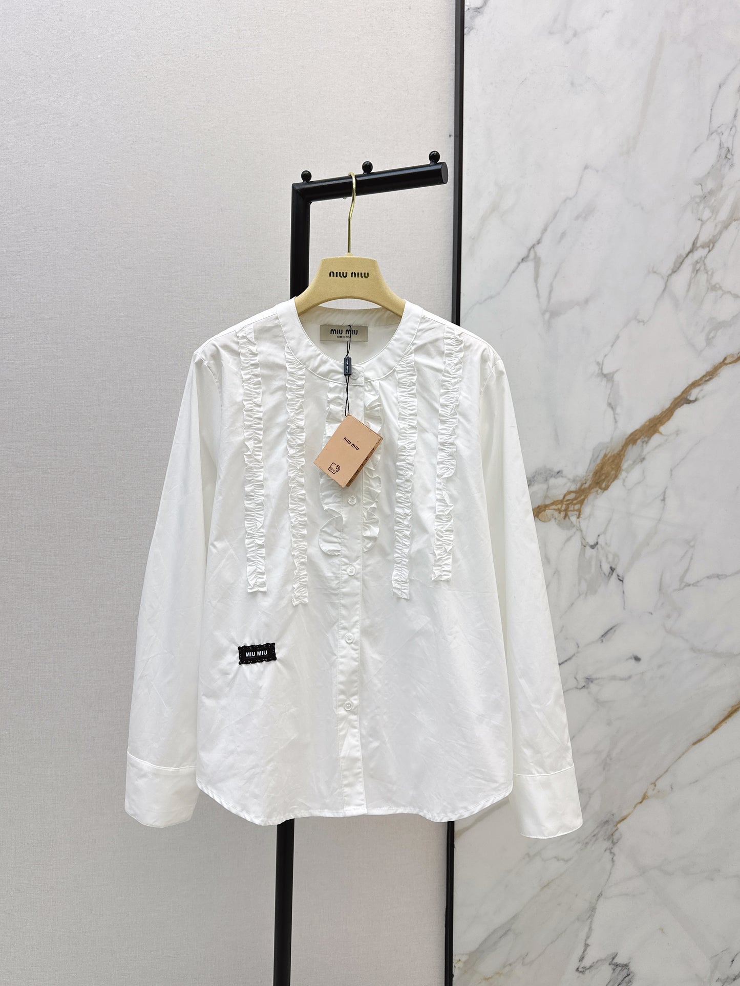 Miu NEW ruffle-trim lace shirts