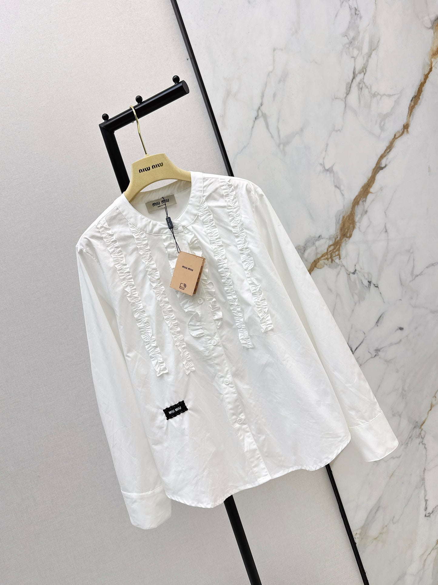 Miu NEW ruffle-trim lace shirts