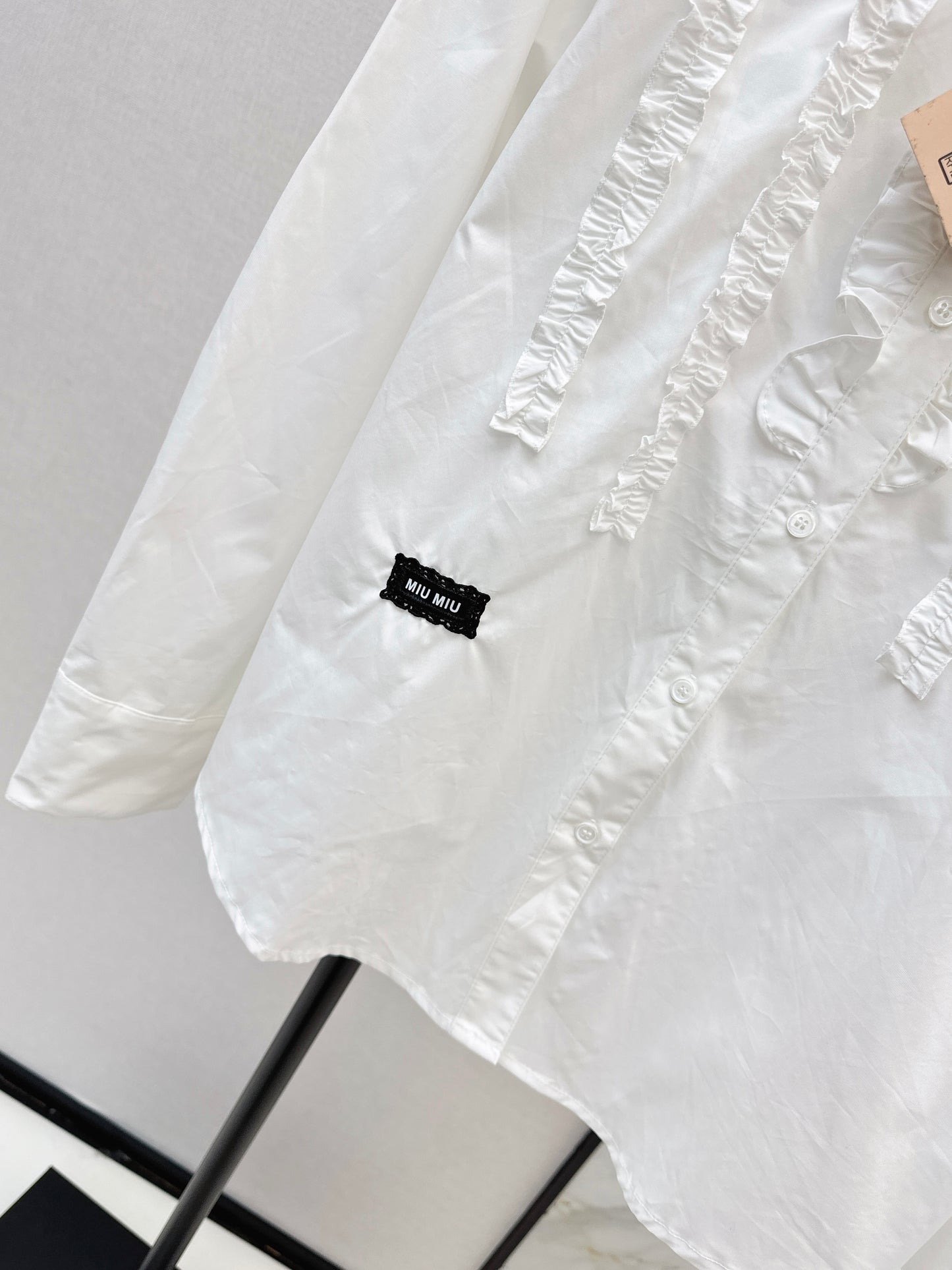 Miu NEW ruffle-trim lace shirts