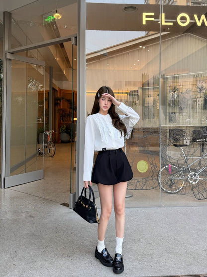 Miu NEW ruffle-trim lace shirts