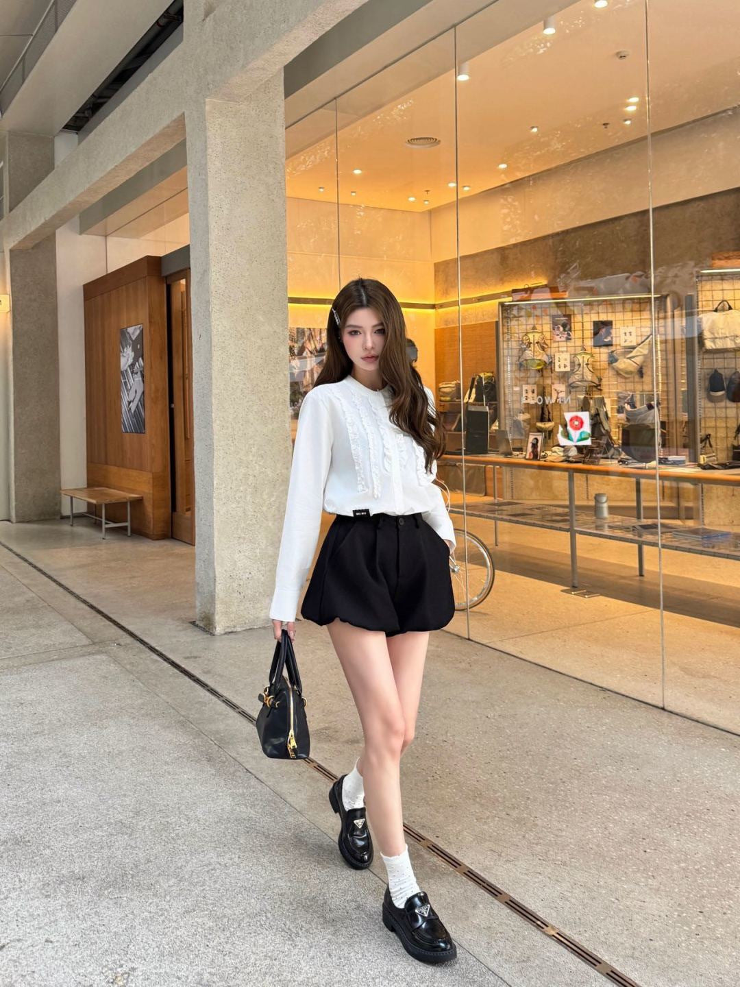 Miu NEW ruffle-trim lace shirts