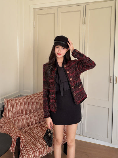 Chan NEW woven tweed jacket