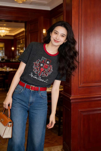 Loro NEW print embroidery t-shirt