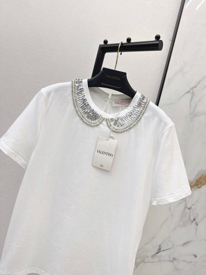 Valen NEW embroidery sequins t-shirt