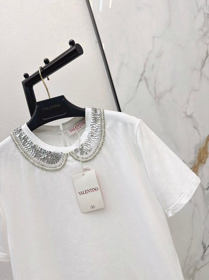 Valen NEW embroidery sequins t-shirt