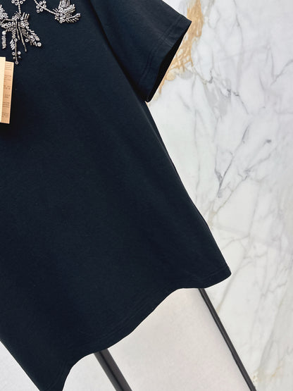 Miu NEW embroidery beading t-shirt