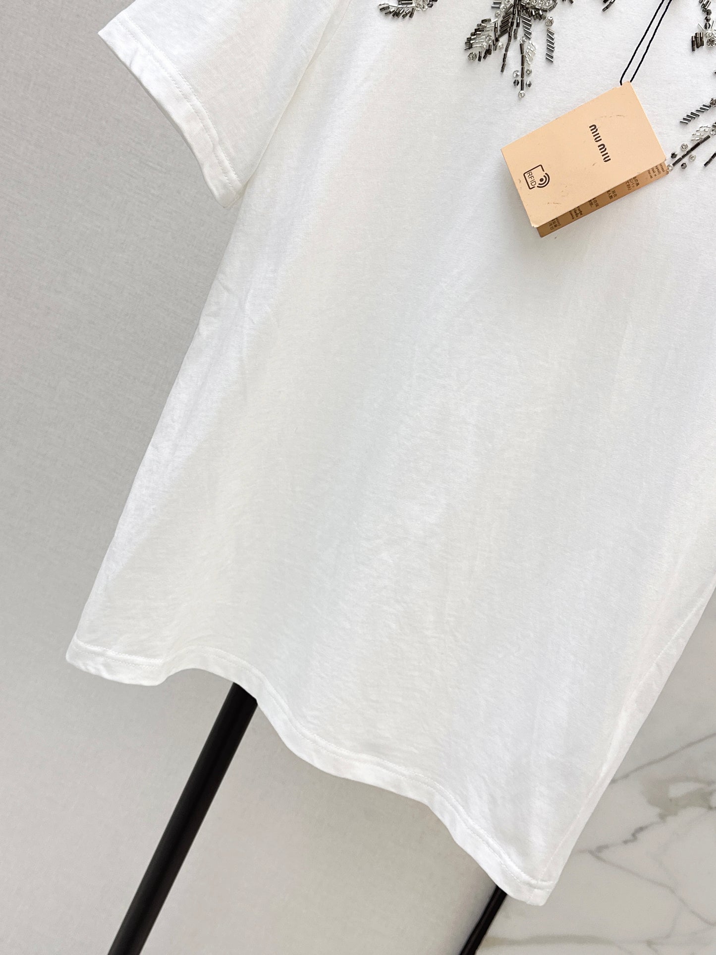 Miu NEW embroidery beading t-shirt
