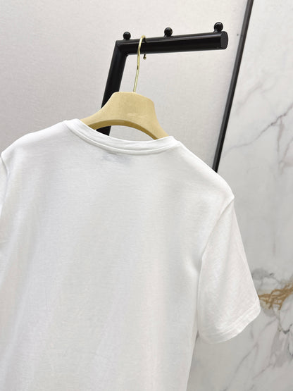 Miu NEW embroidery beading t-shirt