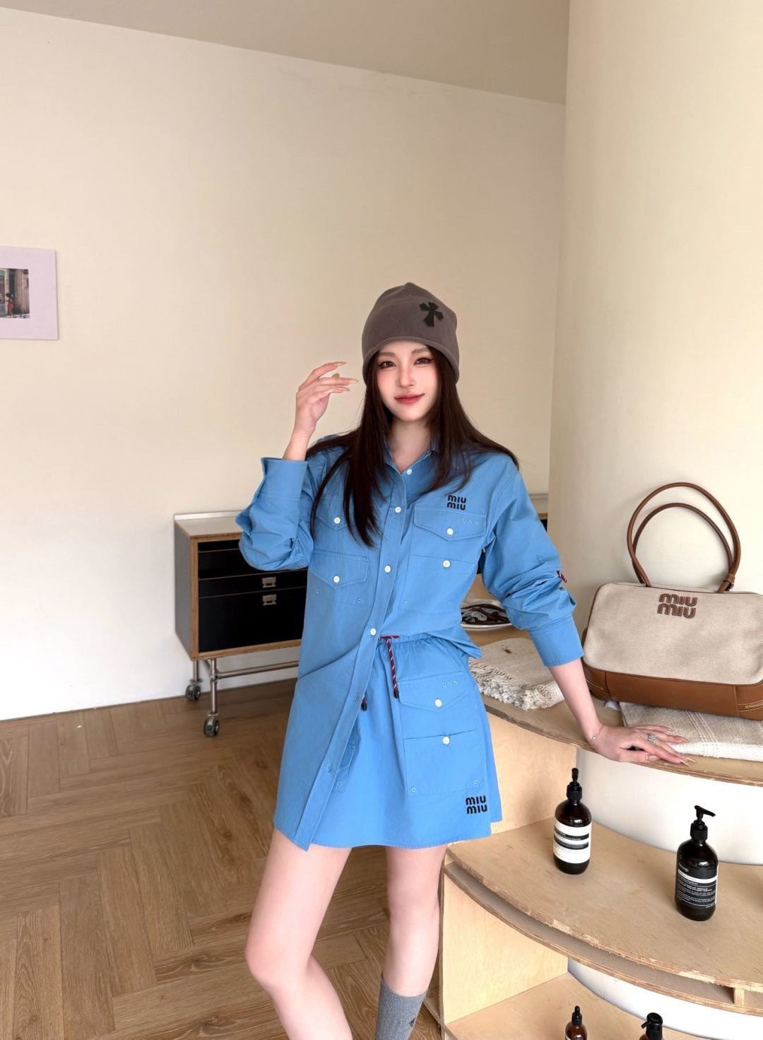 Miu NEW embroidery shirts dress