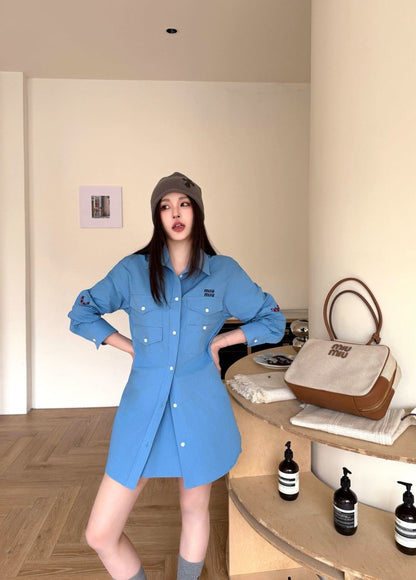 Miu NEW embroidery shirts dress