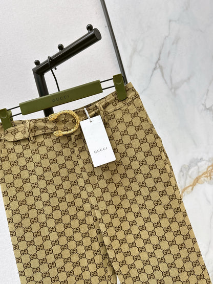 Guc NEW  jacquard pants with belted