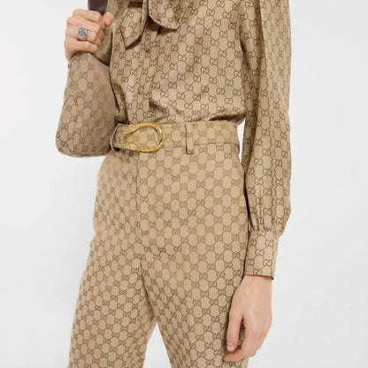 Guc NEW  jacquard pants with belted