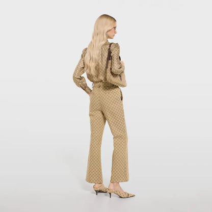 Guc NEW  jacquard pants with belted