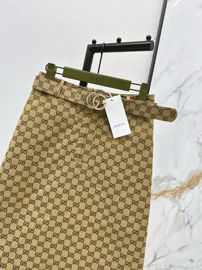 Guc NEW jacquard skirt with belted