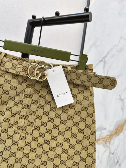 Guc NEW jacquard skirt with belted