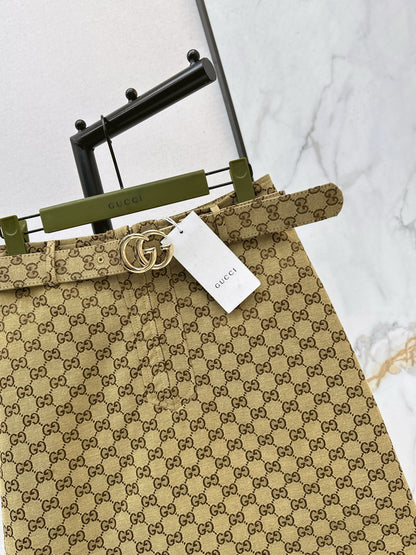 Guc NEW jacquard skirt with belted