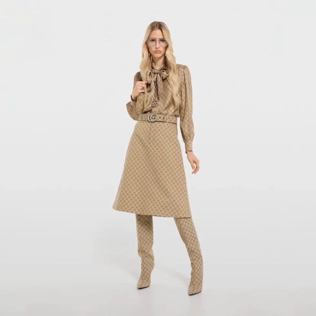 Guc NEW jacquard skirt with belted