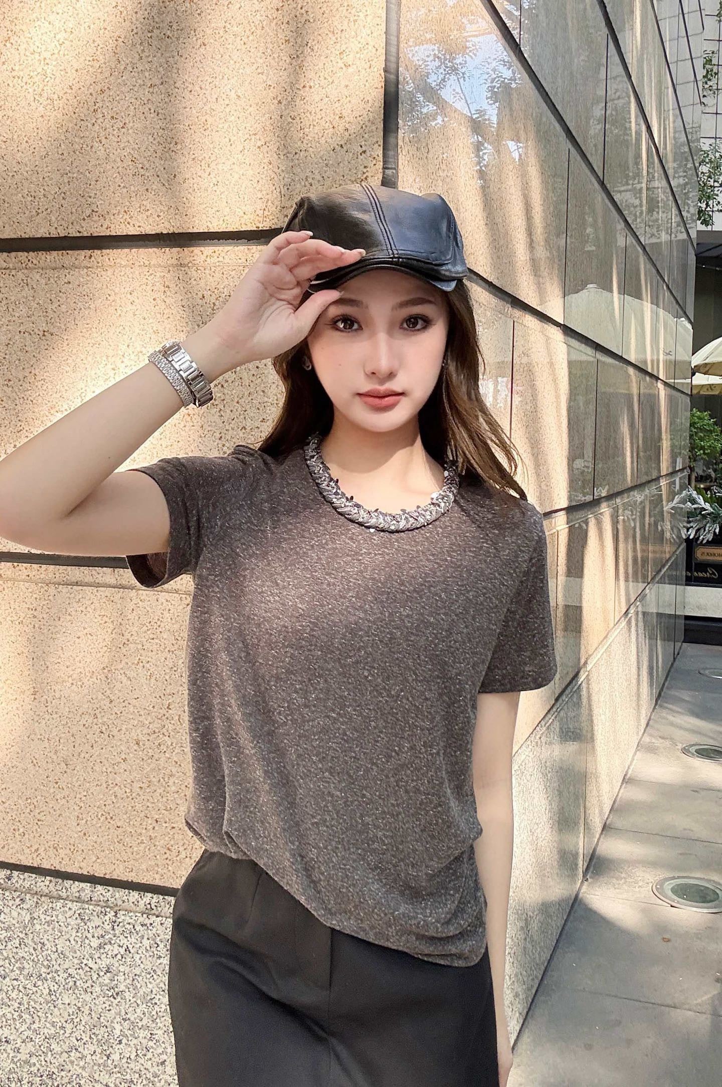 Chan NEW beading t-shirt