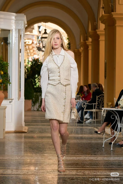 Chan NEW rhinestone cropped halter vest