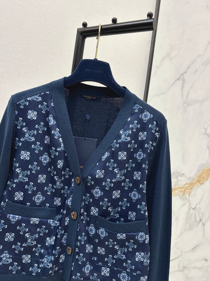 Louis NEW print contract knit sweater