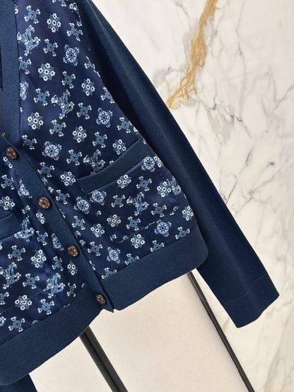 Louis NEW print contract knit sweater