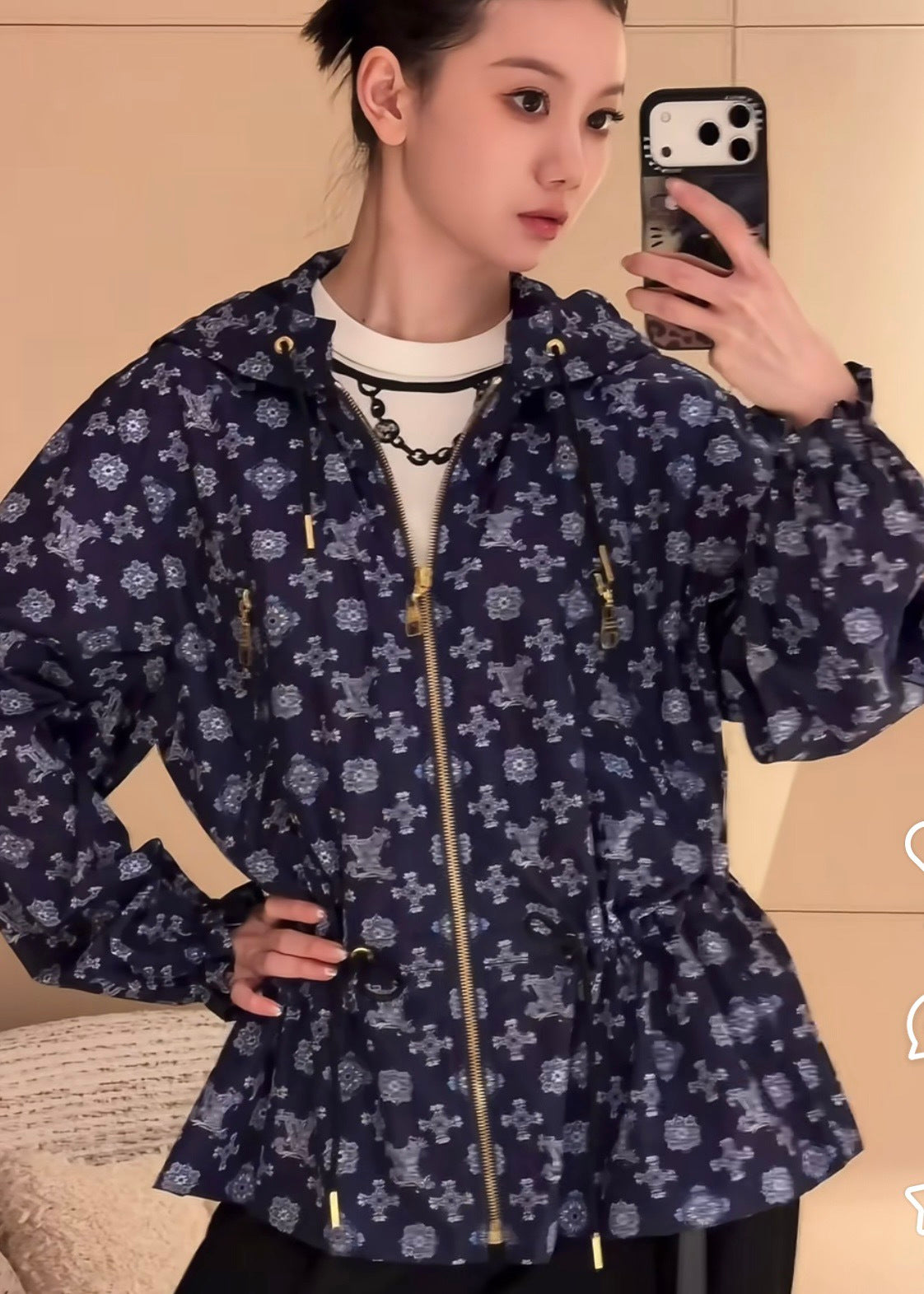 Louis NEW vintage print hooded jacket