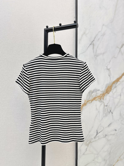 Chan NEW stripe beading t-shirt