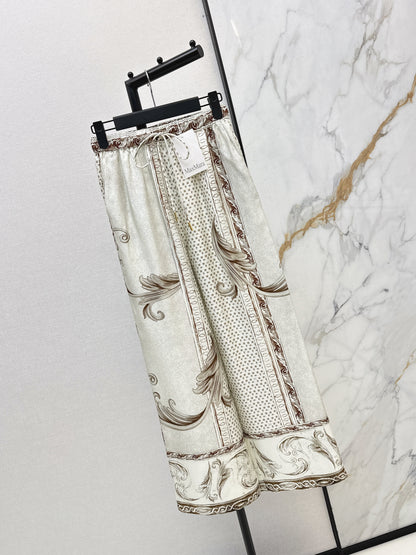 Max NEW print silk straight pants
