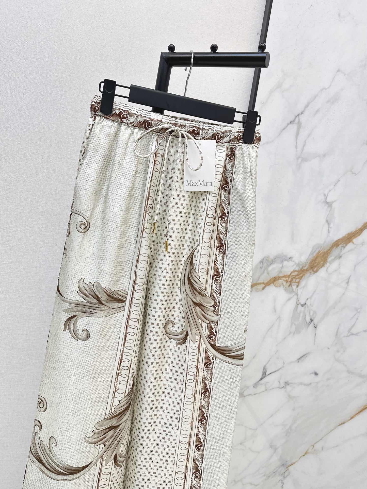 Max NEW print silk straight pants