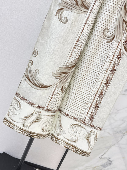 Max NEW print silk straight pants