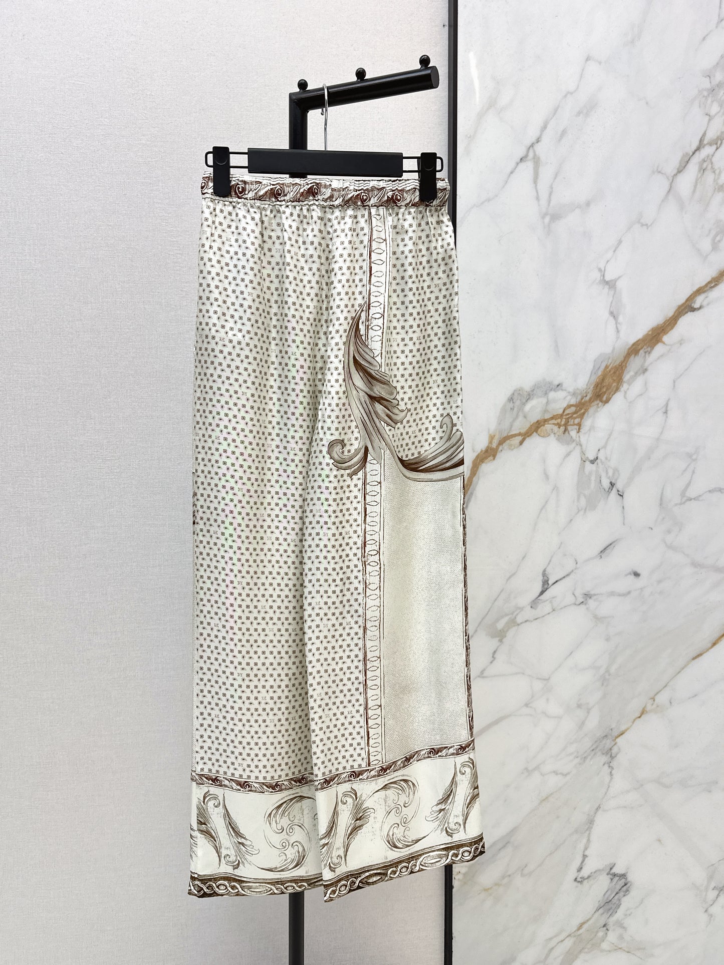 Max NEW print silk straight pants