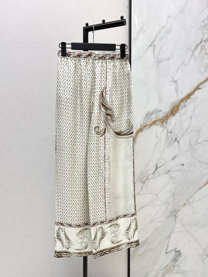 Max NEW print silk straight pants