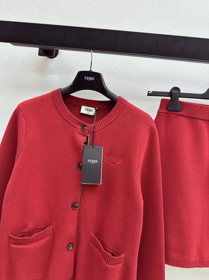 Fend NEW knitted cardigan skirt soutfit sets