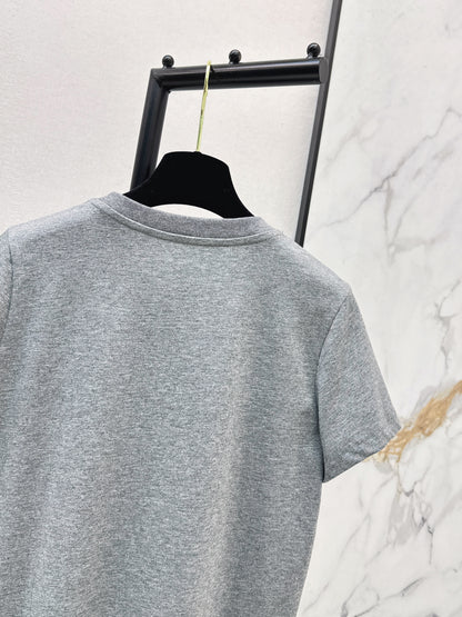 Chan NEW vintage embroidery beading t-shirt