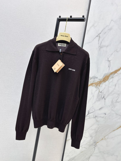 Miu NEW jacquard polo sweater