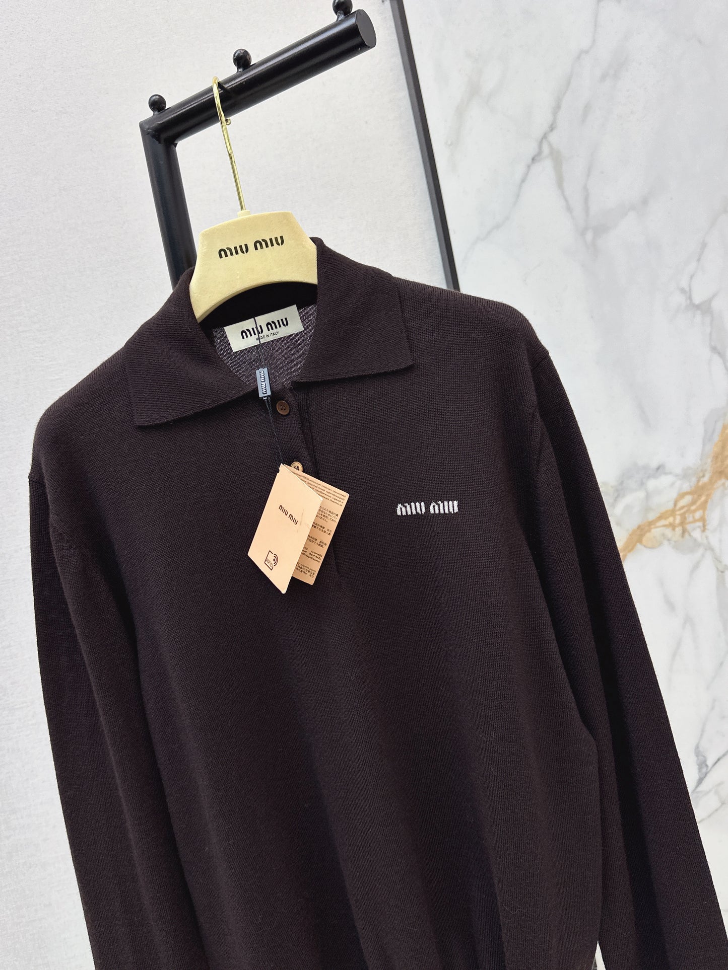 Miu NEW jacquard polo sweater