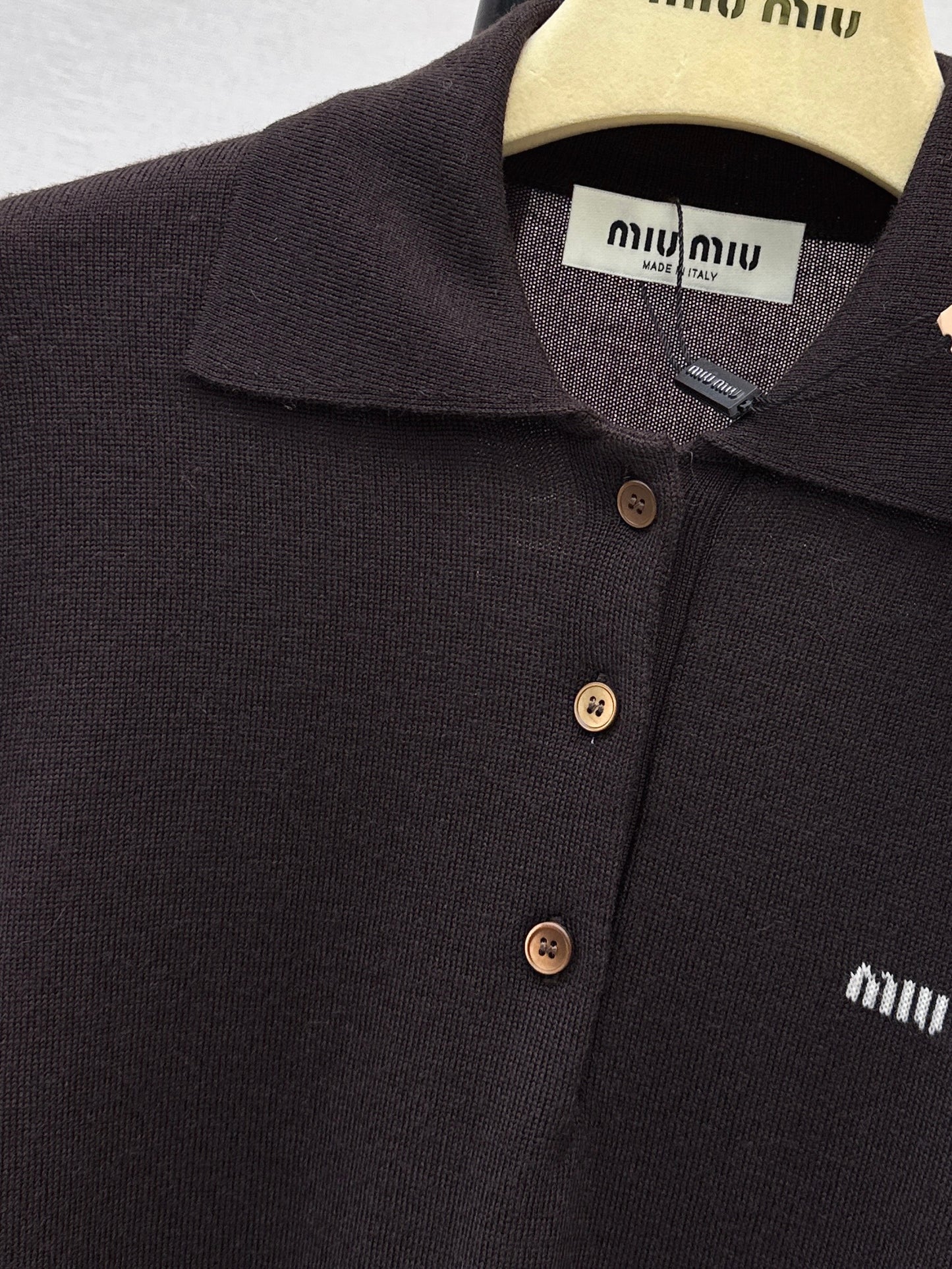 Miu NEW jacquard polo sweater