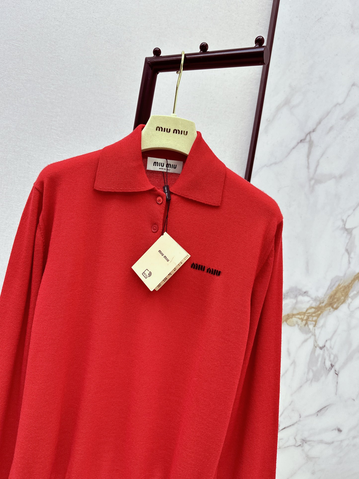 Miu NEW jacquard polo sweater