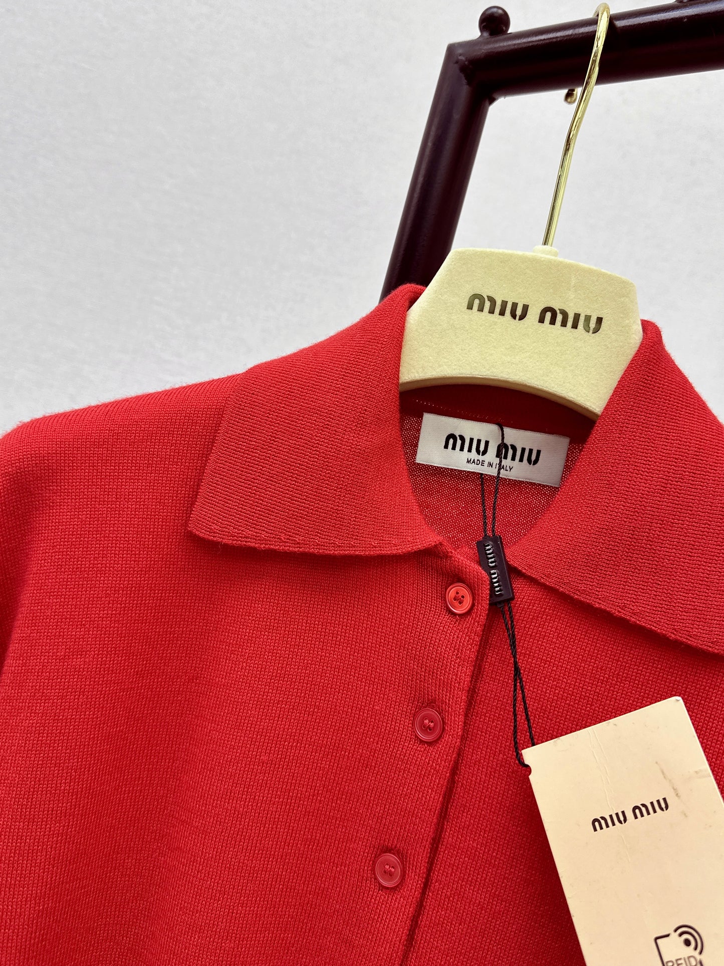 Miu NEW jacquard polo sweater