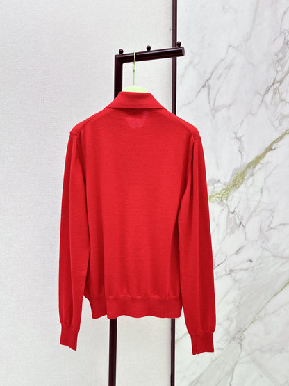 Miu NEW jacquard polo sweater