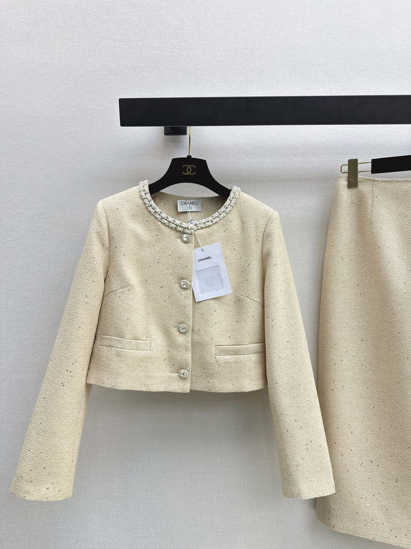 Chan NEW beading jacket skirts outfit sets