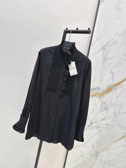 Valen NEW lace pleated ruffle shirts