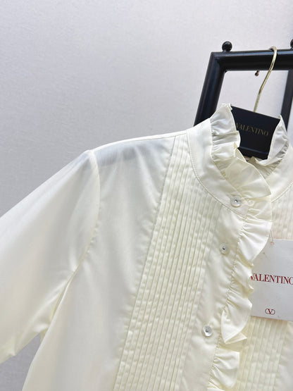 Valen NEW lace pleated ruffle shirts