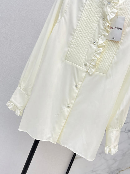 Valen NEW lace pleated ruffle shirts