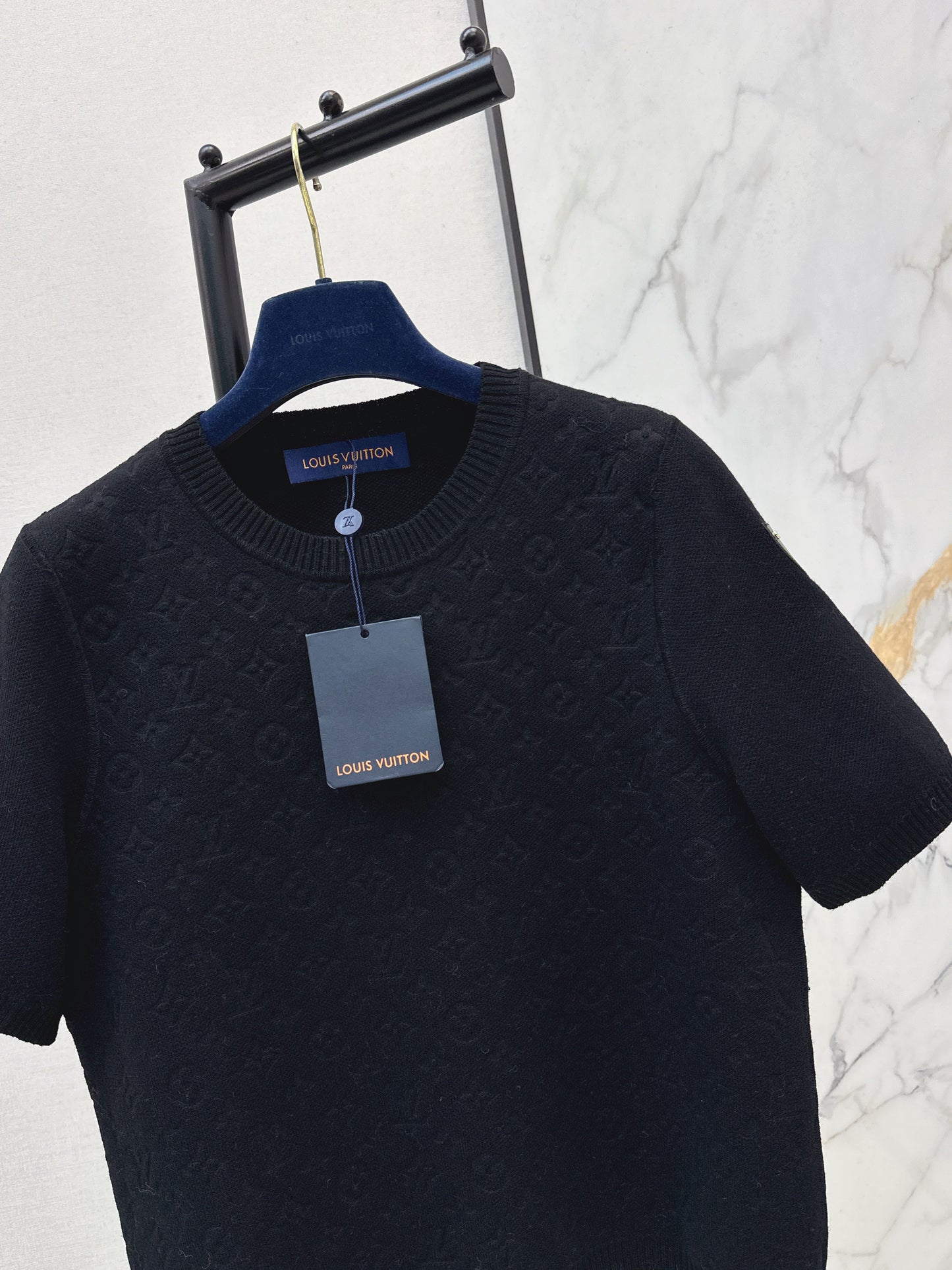 Louis NEW jacquard knitted short sleeve sweater