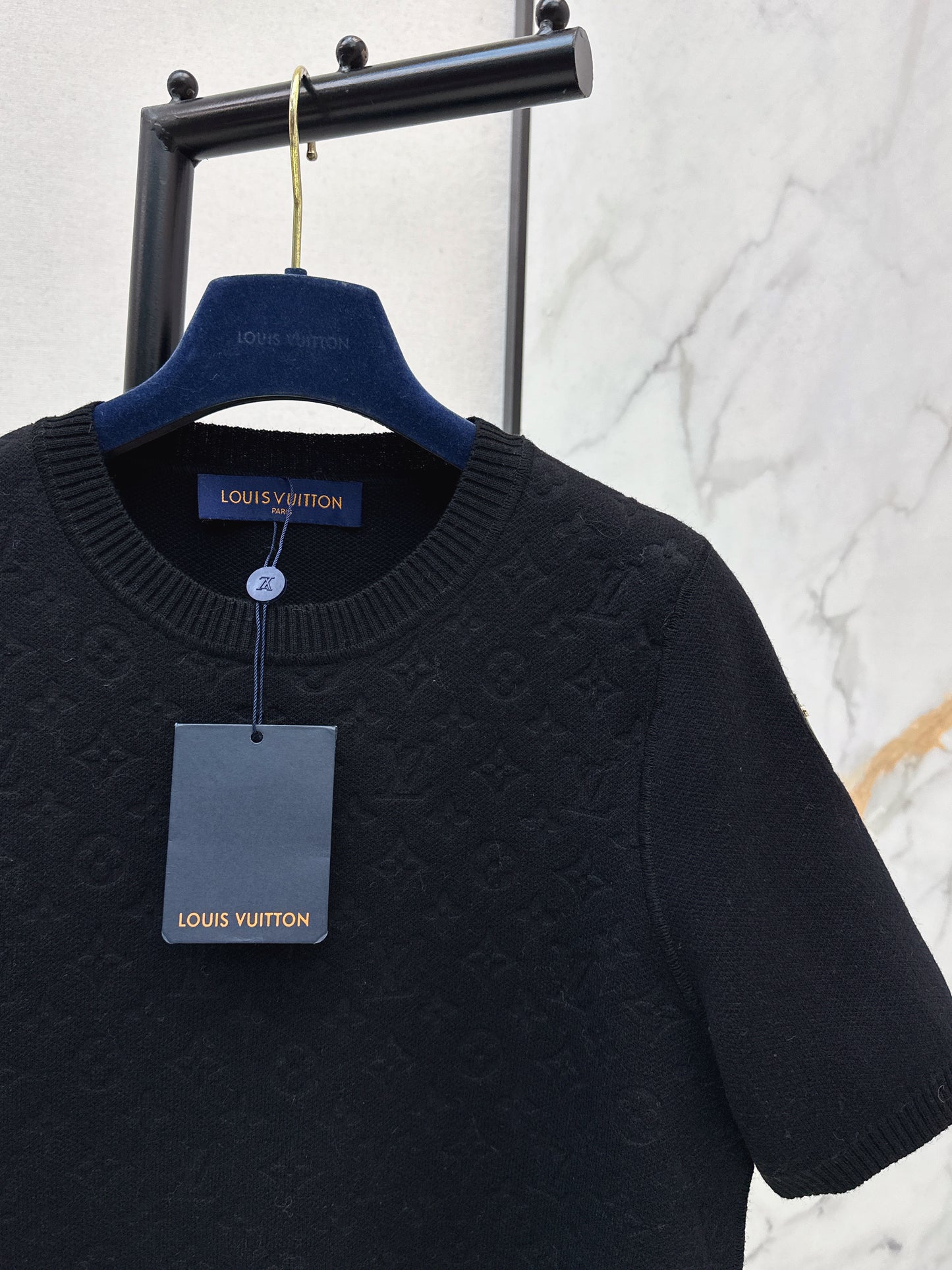 Louis NEW jacquard knitted short sleeve sweater