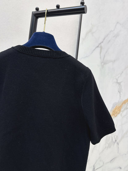 Louis NEW jacquard knitted short sleeve sweater