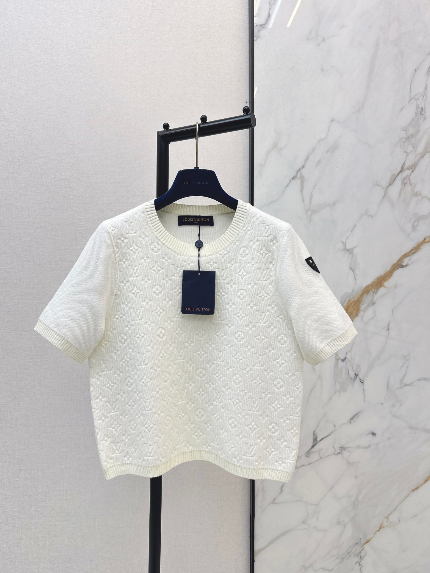 Louis NEW jacquard knitted short sleeve sweater